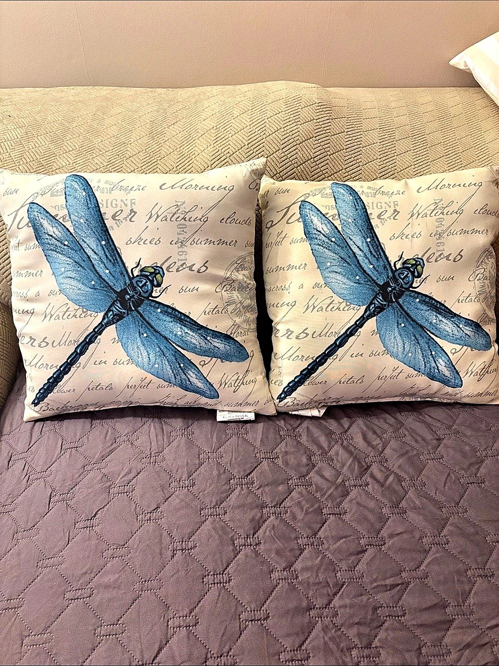Blue Dragonfly Accent Pillows
